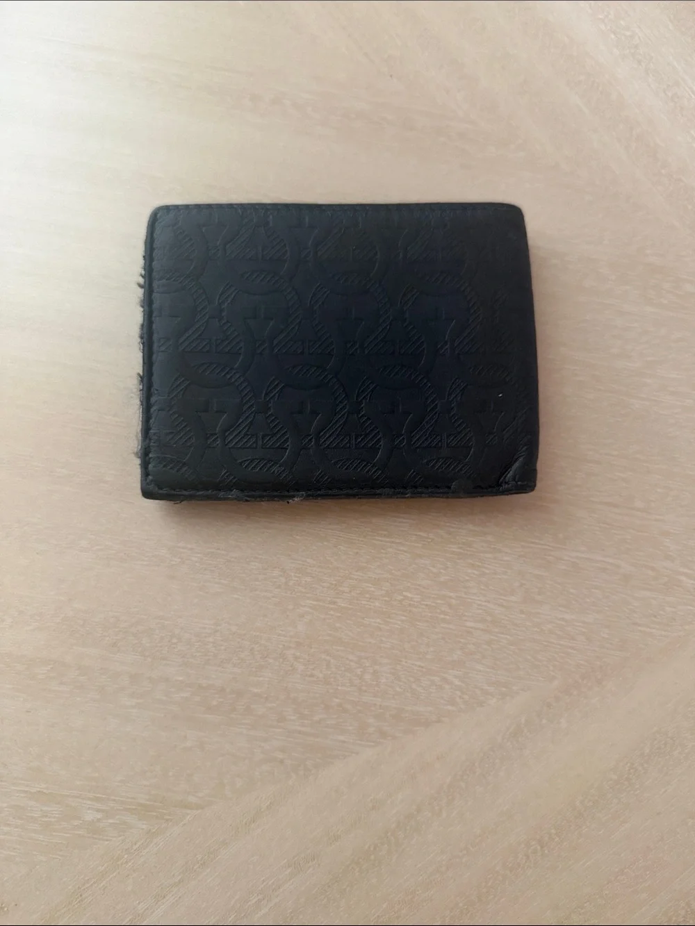 Authentic Ferragamo Men's Black Leather Bifold Wallet - Classic Minimal Style